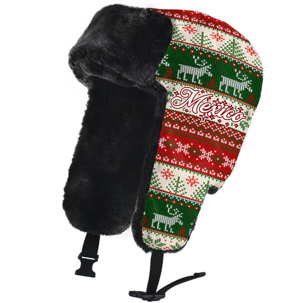 Mexico Trapper Hat Ugly Merry Christmas Custom