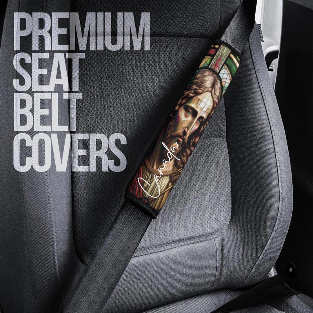 Canada Seat Belt Covers Jesus Christ Stained Glass Version