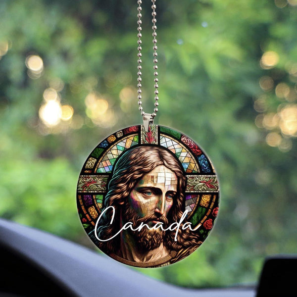 Canada Acrylic Car Ornament Jesus Christ Stained Glass Version