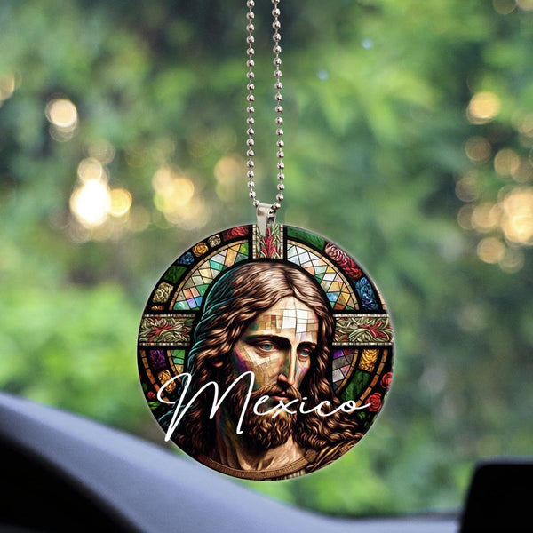 Mexico Acrylic Car Ornament Jesus Christ Stained Glass Version