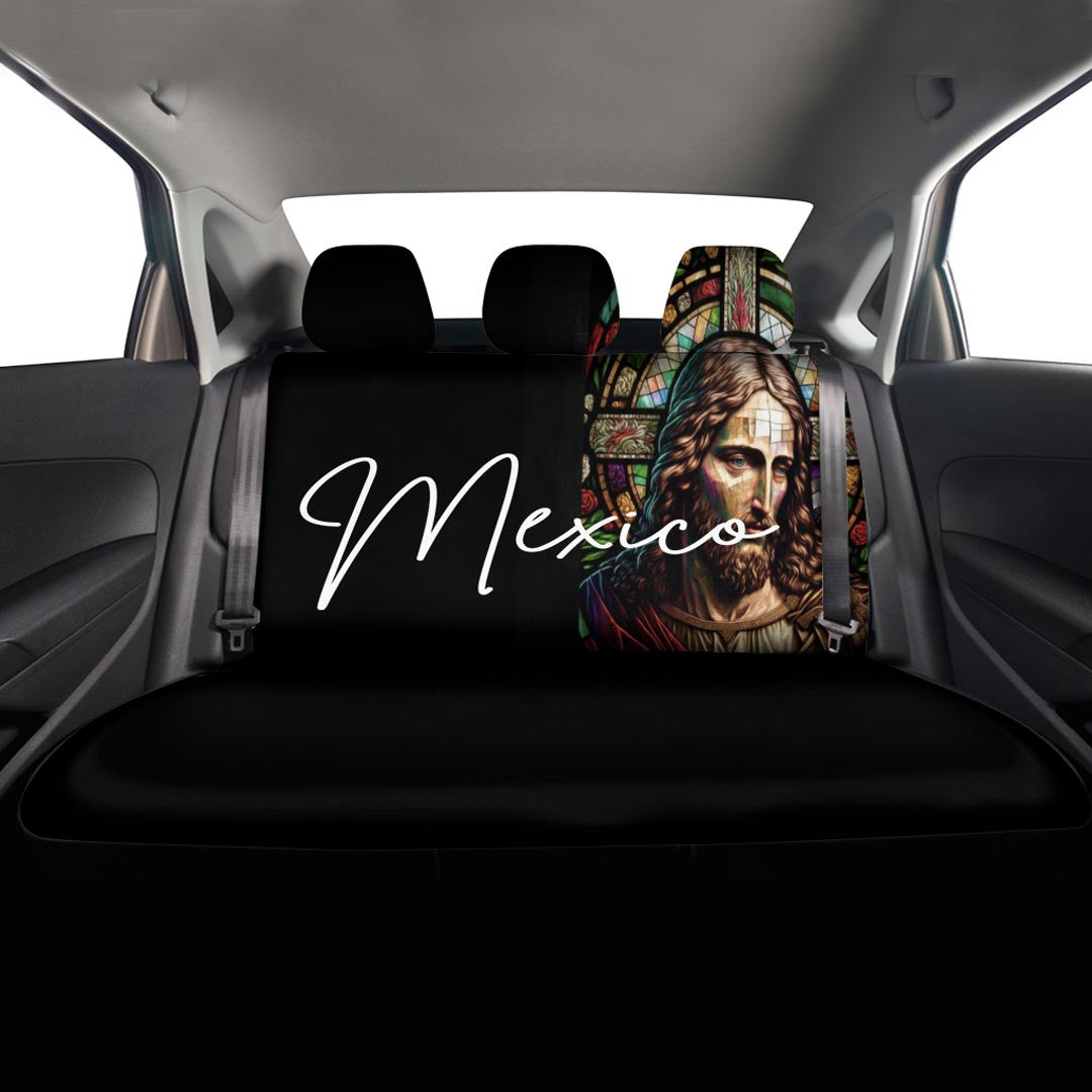 Mexico Car Seat Covers Jesus Christ Stained Glass Version