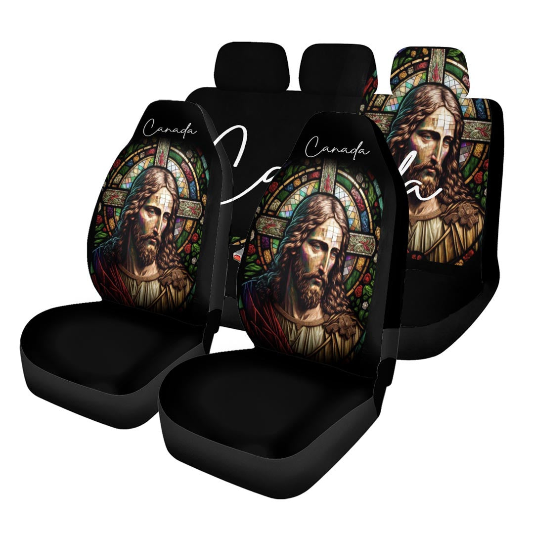 Canada Car Seat Covers Jesus Christ Stained Glass Version