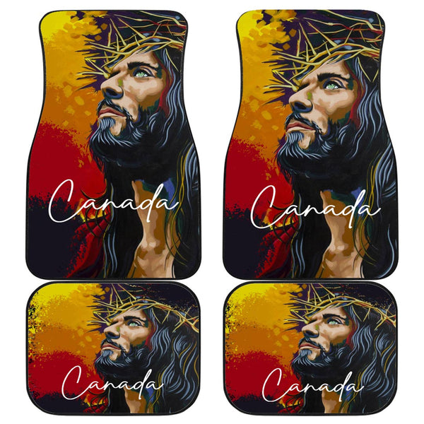 Canada Front & Back Car Mats Jesus Christ Paint Brush Art