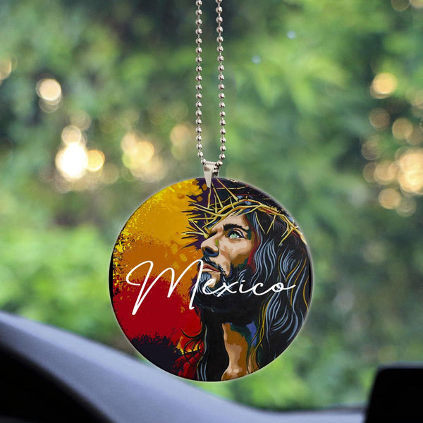 Mexico Acrylic Car Ornament Jesus Christ Paint Brush Art