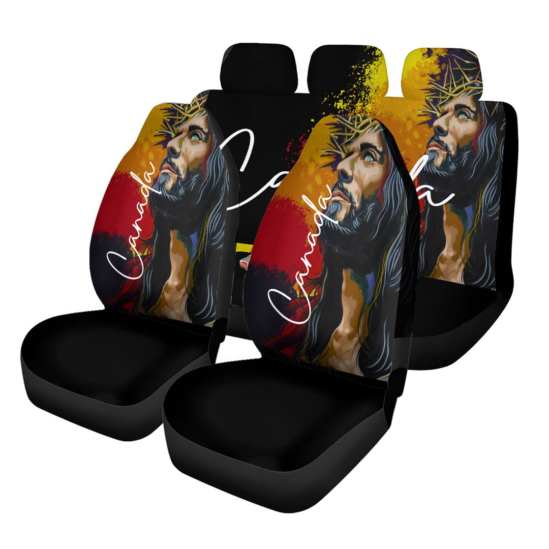 Canada Car Seat Covers Jesus Christ Paint Brush Art