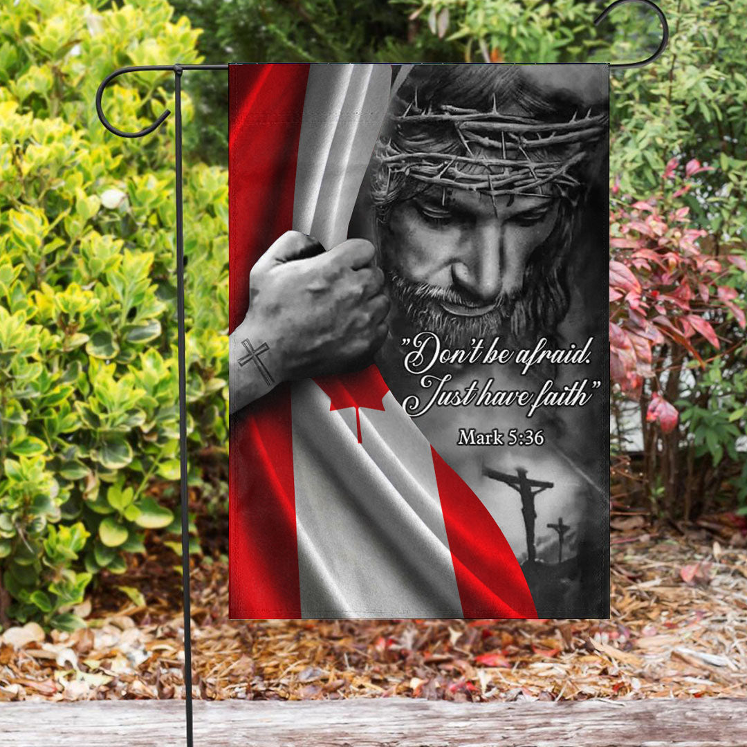 Canada Jesus Christ Garden Flag Don'T Be Afraid God