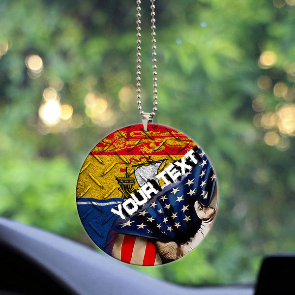 Canada Flag Of New Brunswick Acrylic Car Ornament America Is A Part My Soul Custom