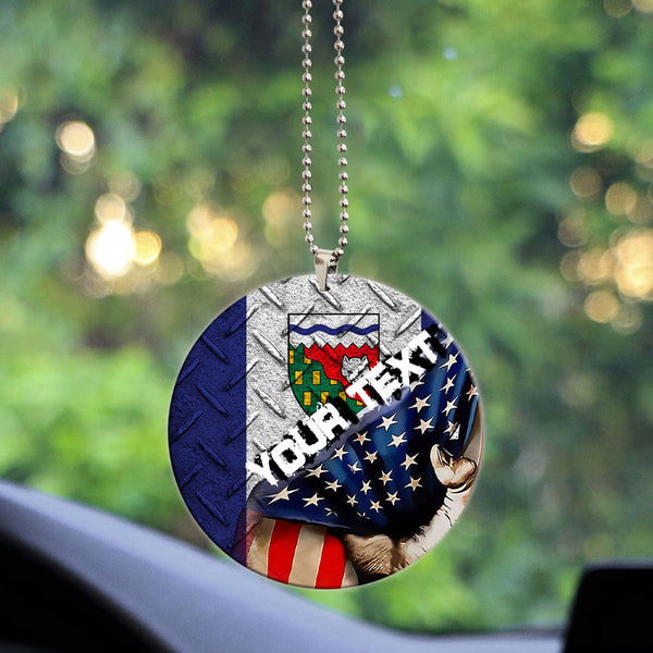 Canada Flag Of The Northwest Territories Acrylic Car Ornament America Is A Part My Soul Custom