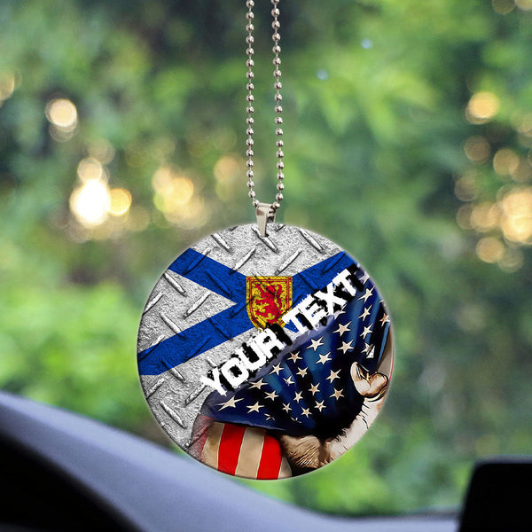 Canada Flag Of Nova Scotia Acrylic Car Ornament America Is A Part My Soul Custom