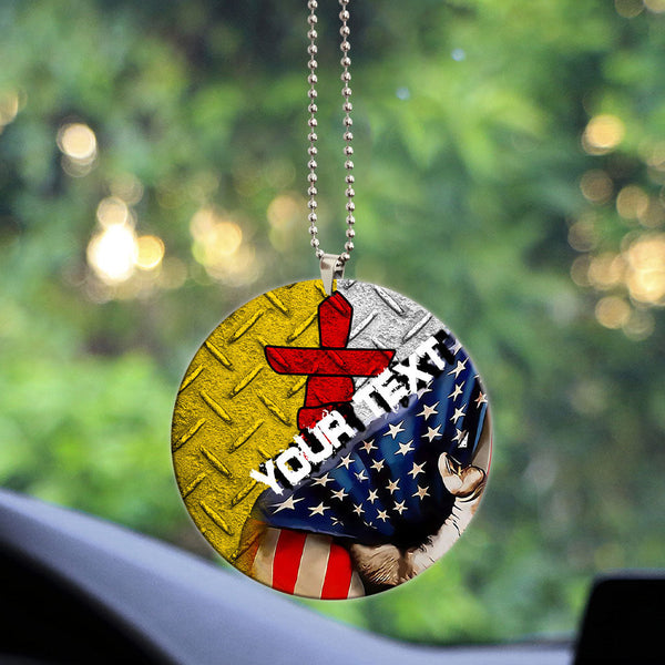 Canada Flag Of Nunavut Acrylic Car Ornament America Is A Part My Soul Custom