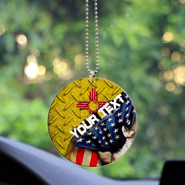 America Flag Of New Mexico Acrylic Car Ornament America Is A Part My Soul Custom