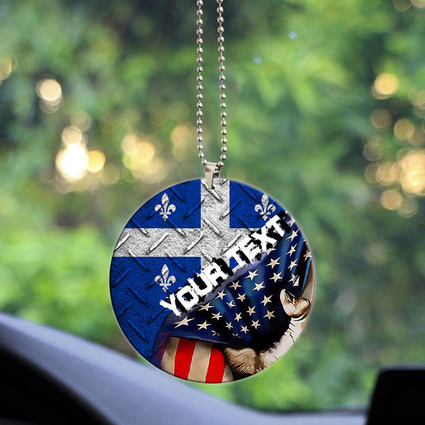 Canada Flag Of Quebec Acrylic Car Ornament America Is A Part My Soul Custom