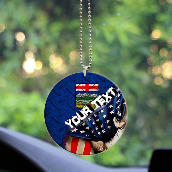 Canada Flag Of Alberta Acrylic Car Ornament America Is A Part My Soul Custom