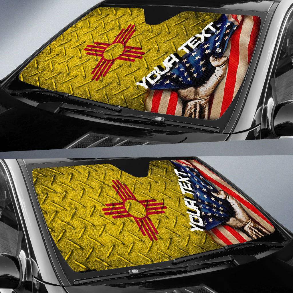 America Flag Of New Mexico Car Auto Sun Shade America Is A Part My Soul Custom