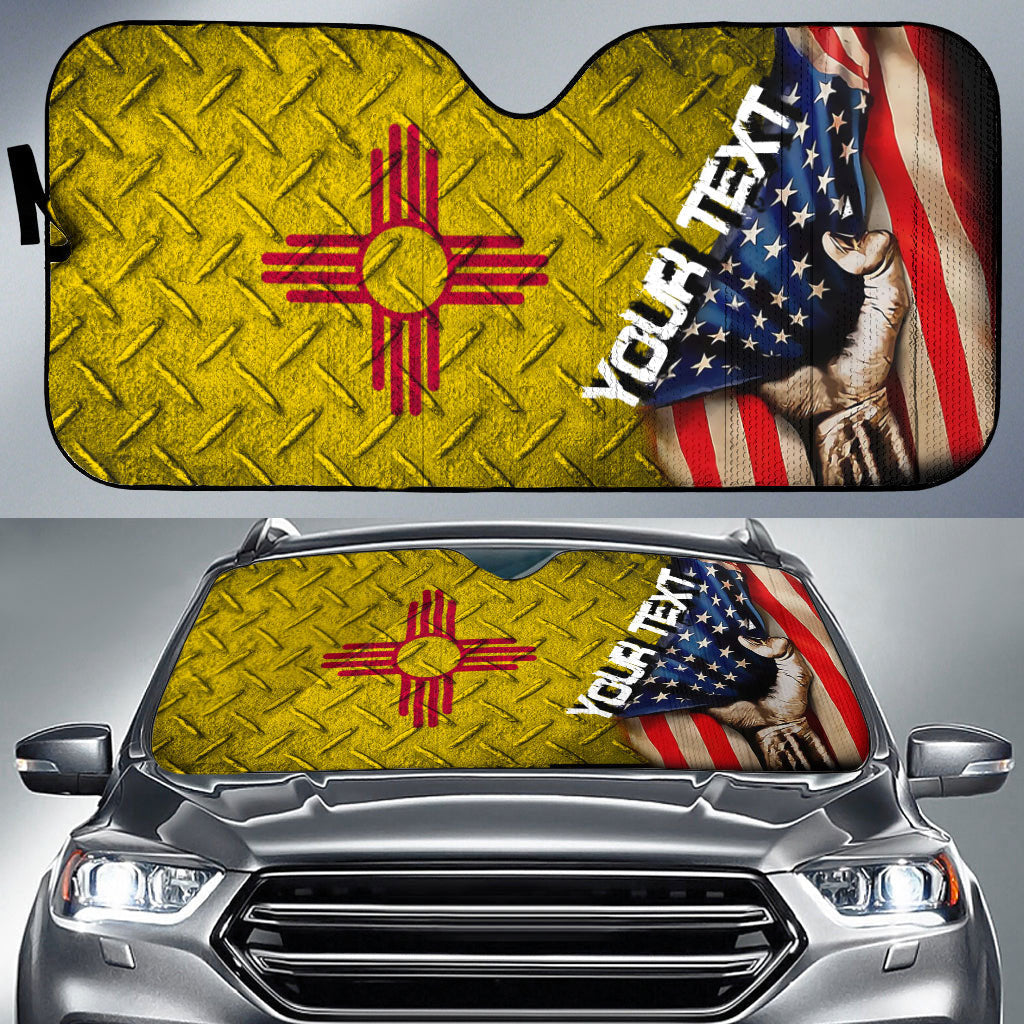 America Flag Of New Mexico Car Auto Sun Shade America Is A Part My Soul Custom