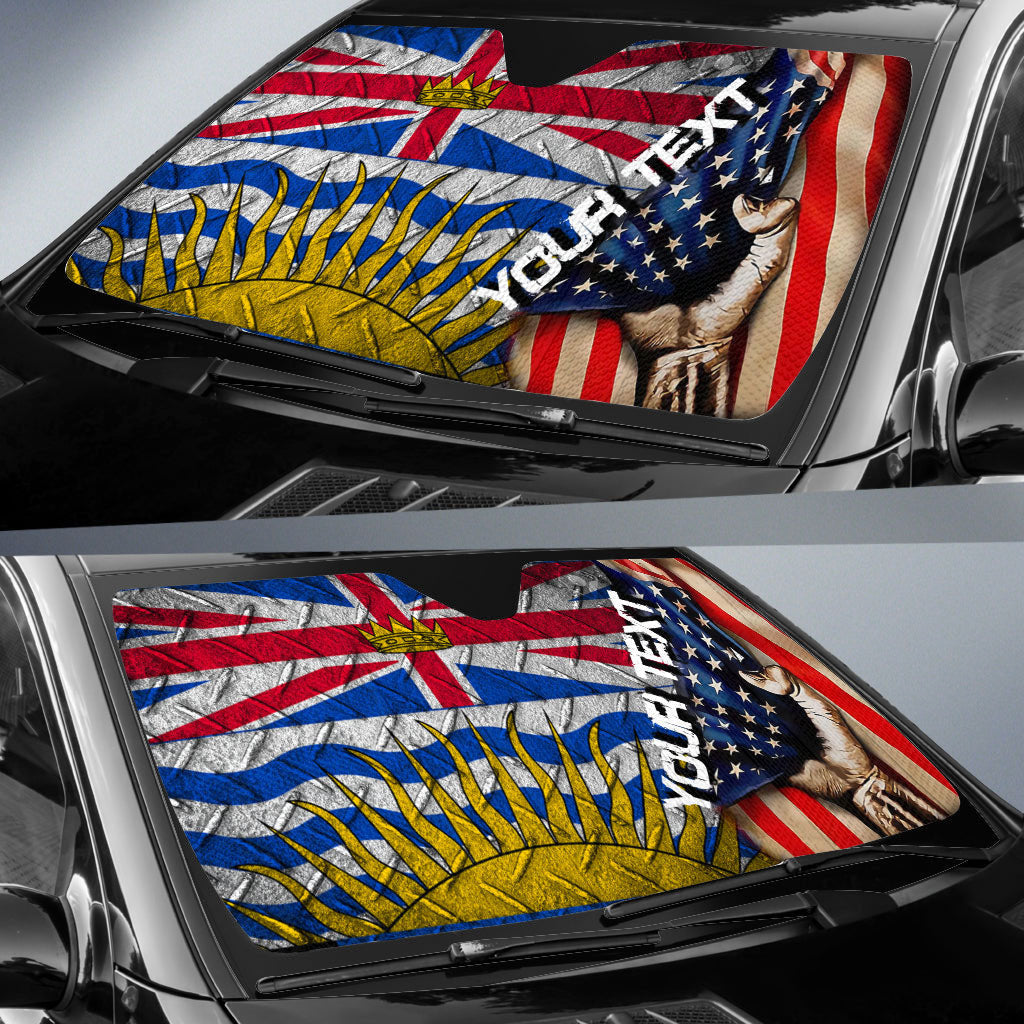 Canada Flag Of British Columbia Car Auto Sun Shade America Is A Part My Soul Custom