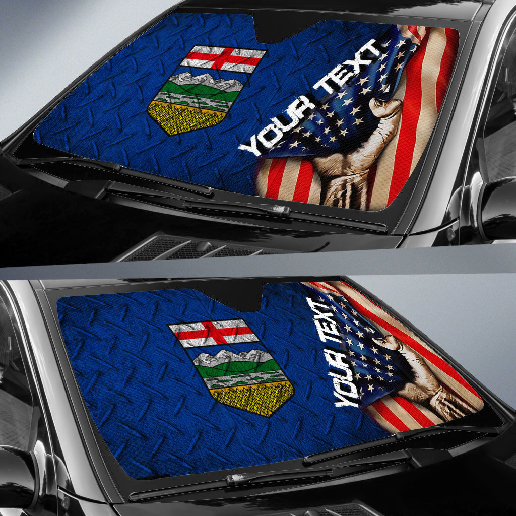 Canada Flag Of Alberta Car Auto Sun Shade America Is A Part My Soul Custom