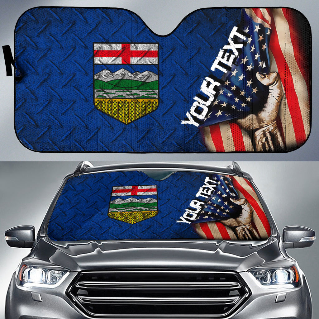 Canada Flag Of Alberta Car Auto Sun Shade America Is A Part My Soul Custom