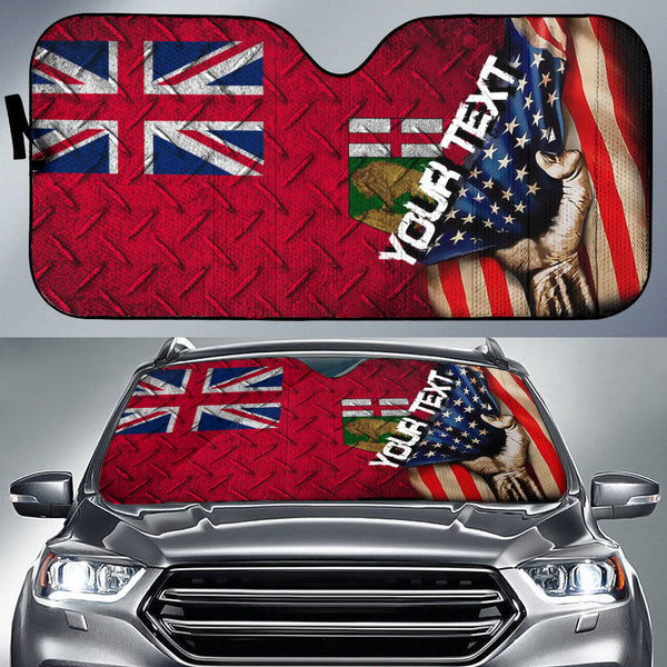 Canada Flag Of Manitoba Car Auto Sun Shade America Is A Part My Soul Custom