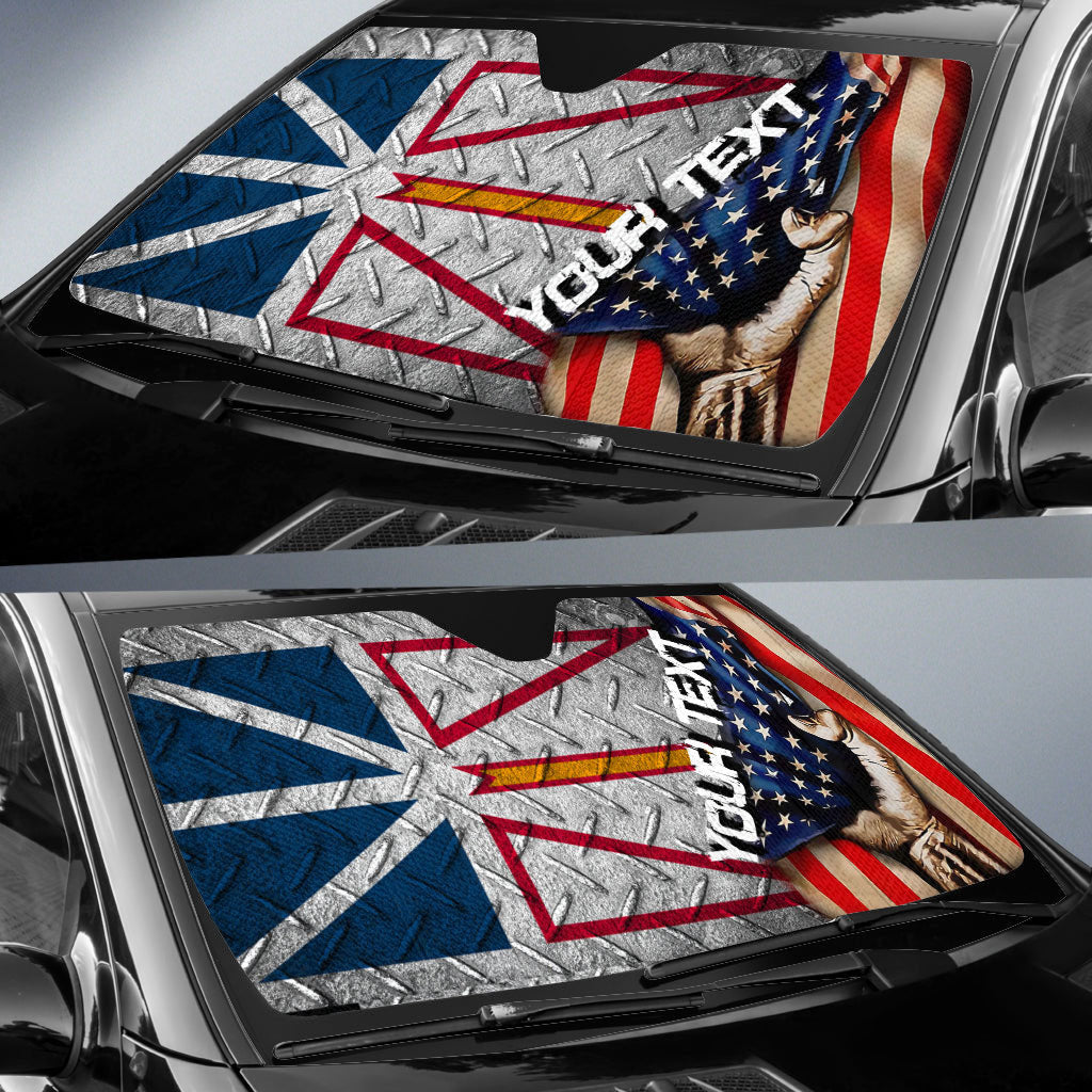 Canada Flag Of Newfoundland & Labrador Car Auto Sun Shade America Is A Part My Soul Custom