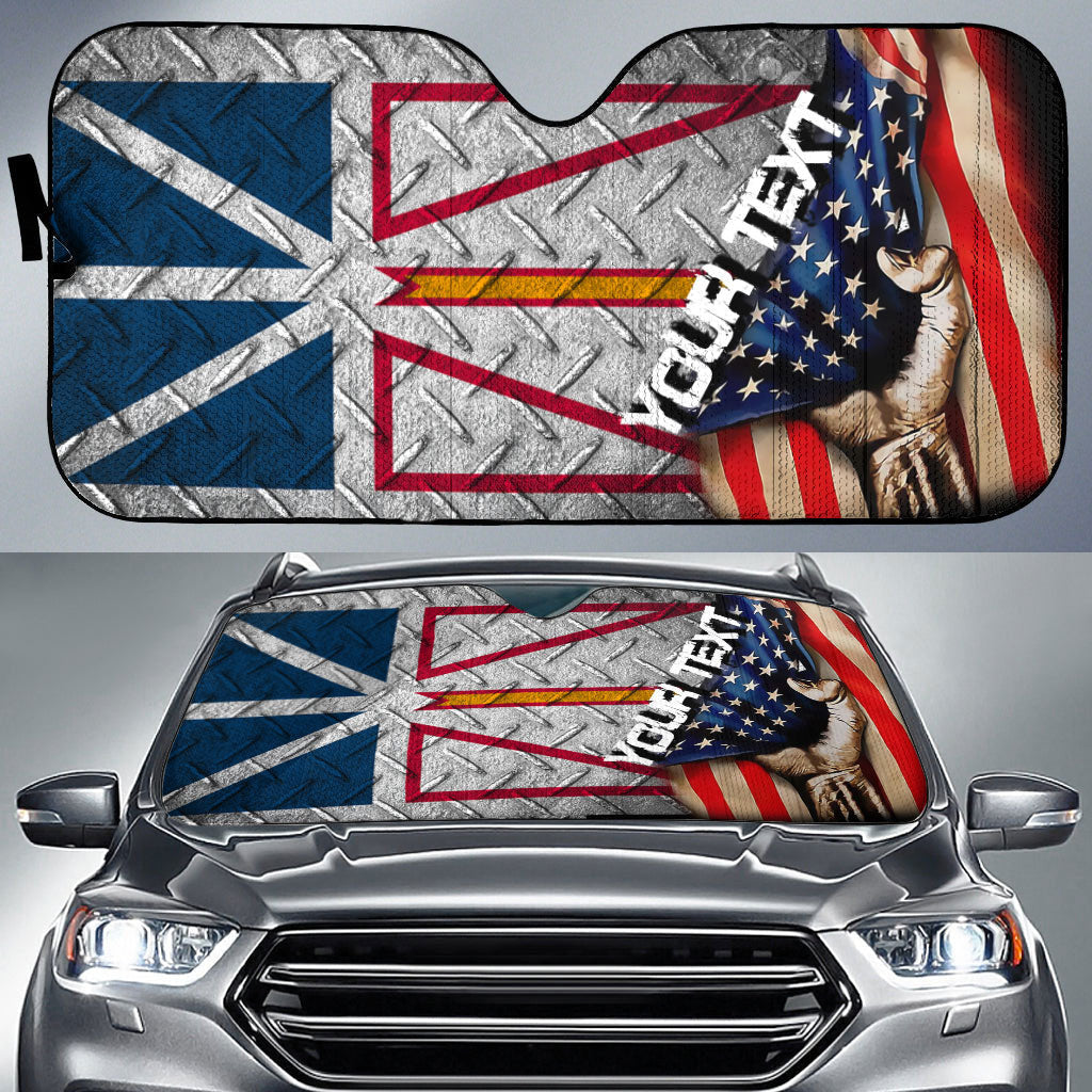 Canada Flag Of Newfoundland & Labrador Car Auto Sun Shade America Is A Part My Soul Custom