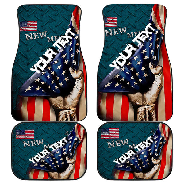 America Flag Of New Mexico 1912 1925 Front & Back Car Mat America Is A Part My Soul Custom