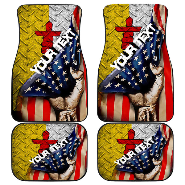 Canada Flag Of Nunavut Front & Back Car Mat America Is A Part My Soul Custom