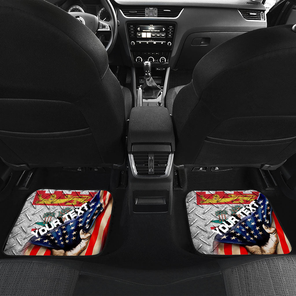 Canada Flag Of Prince Edward Island Front & Back Car Mat America Is A Part My Soul Custom