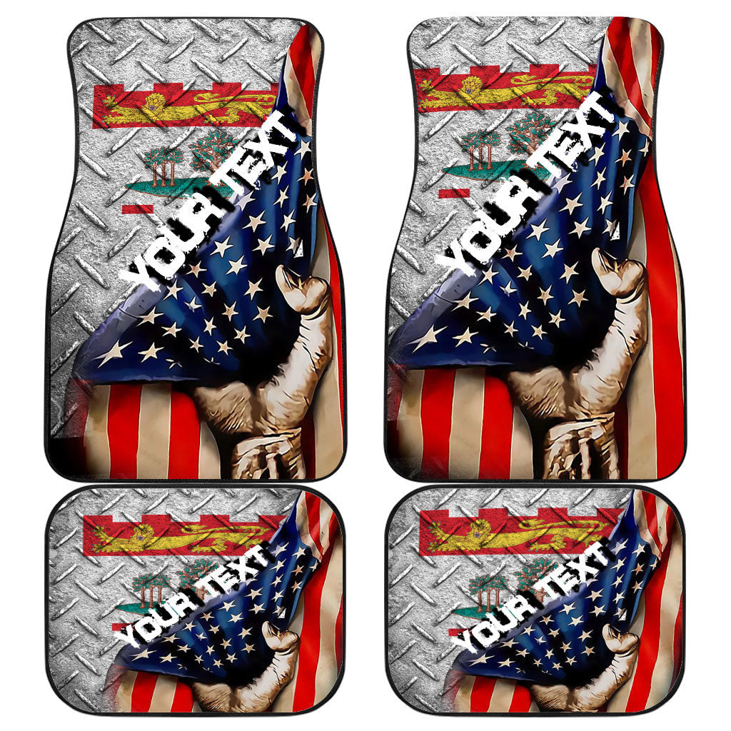 Canada Flag Of Prince Edward Island Front & Back Car Mat America Is A Part My Soul Custom