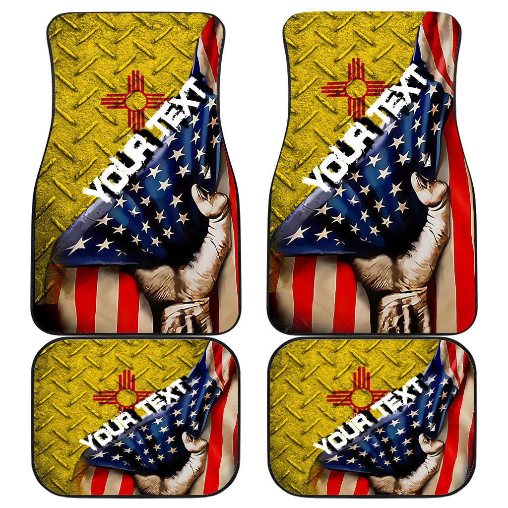 America Flag Of New Mexico Front & Back Car Mat America Is A Part My Soul Custom