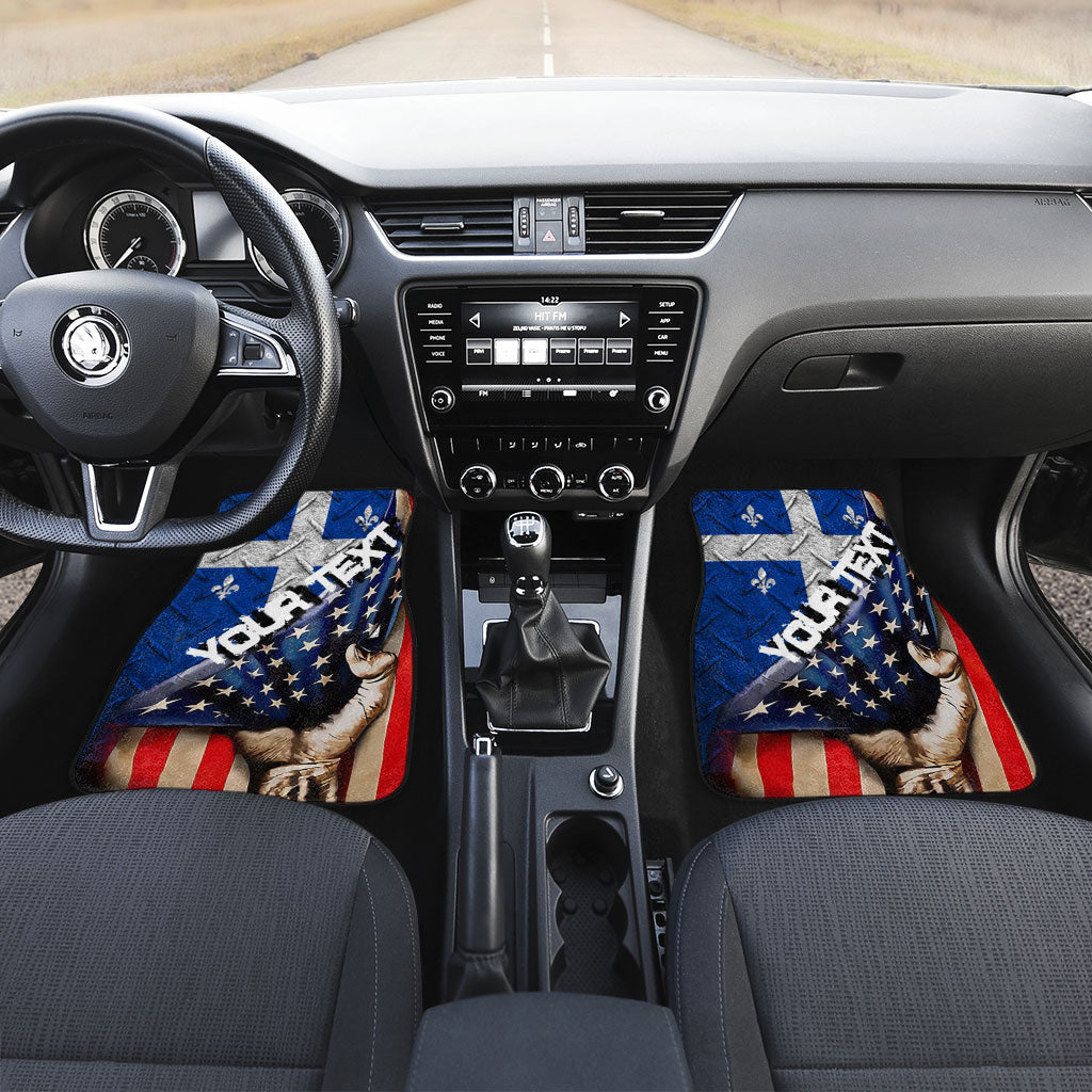 Canada Flag Of Quebec Front & Back Car Mat America Is A Part My Soul Custom