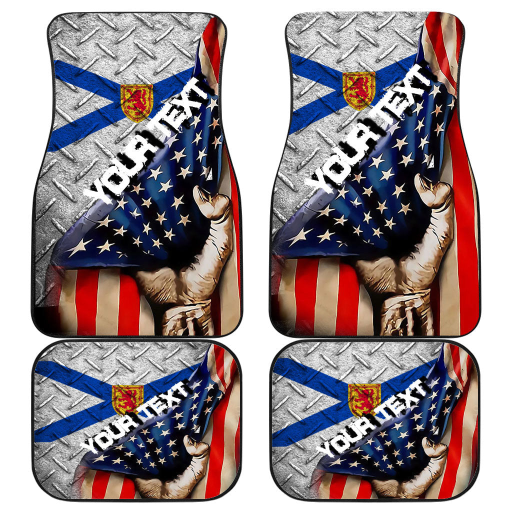 Canada Flag Of Nova Scotia Front & Back Car Mat America Is A Part My Soul Custom