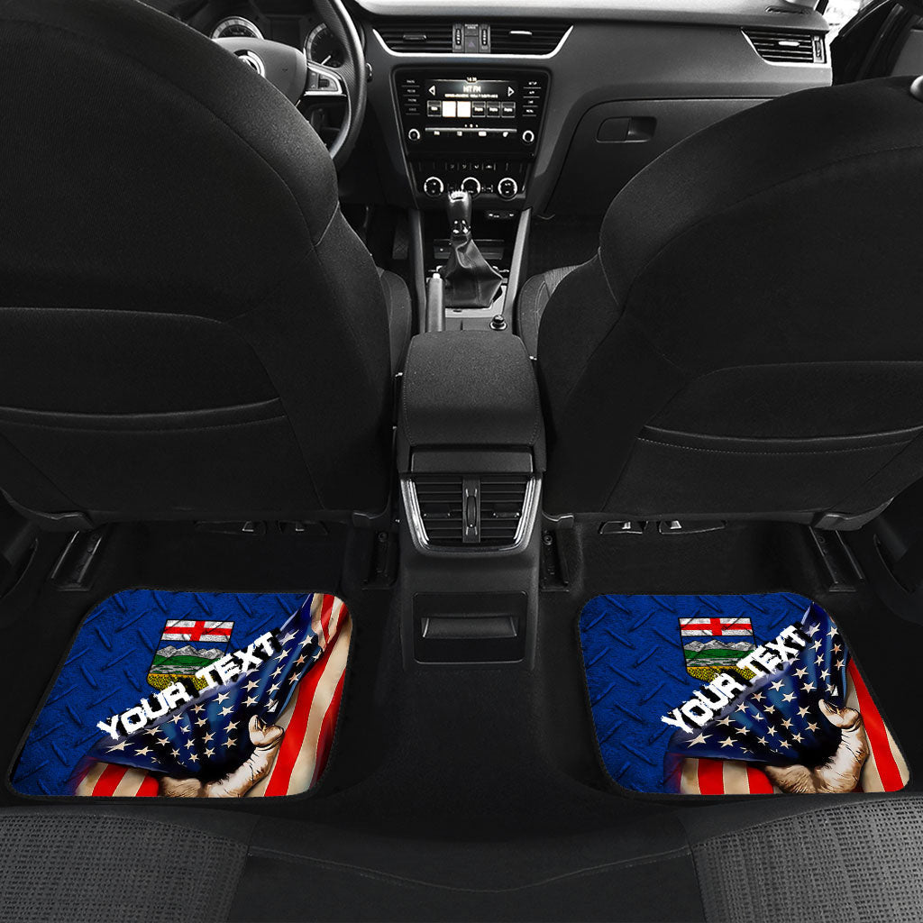 Canada Flag Of Alberta Front & Back Car Mat America Is A Part My Soul Custom