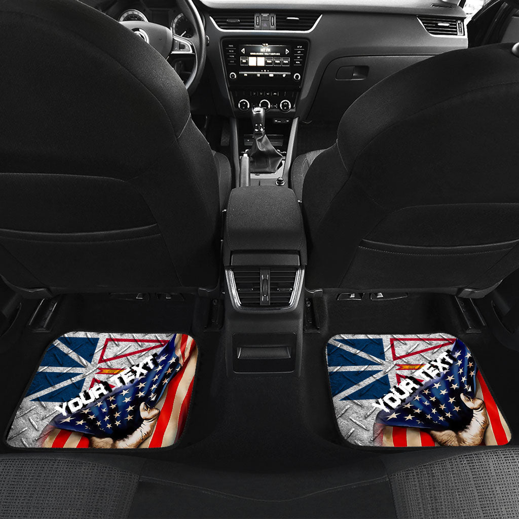 Canada Flag Of Newfoundland & Labrador Front & Back Car Mat America Is A Part My Soul Custom