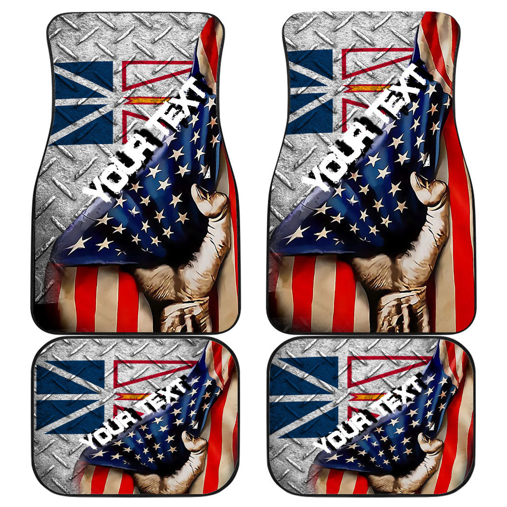 Canada Flag Of Newfoundland & Labrador Front & Back Car Mat America Is A Part My Soul Custom