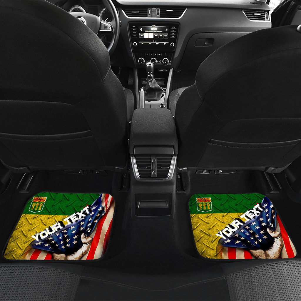 Canada Flag Of Saskatchewan Front & Back Car Mat America Is A Part My Soul Custom