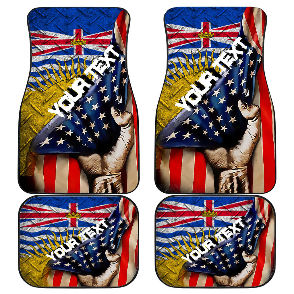 Canada Flag Of British Columbia Front & Back Car Mat America Is A Part My Soul Custom