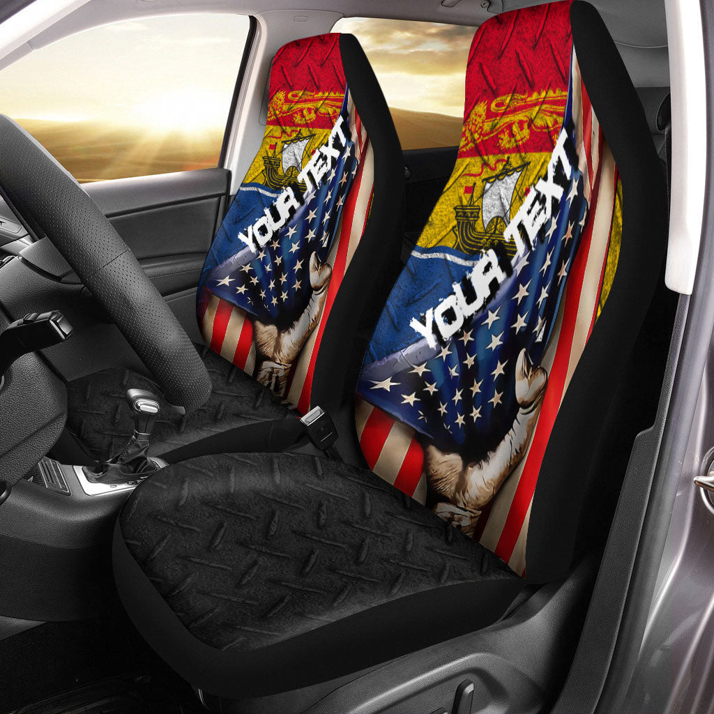 Canada Flag Of New Brunswick Car Seat Covers America Is A Part My Soul Custom