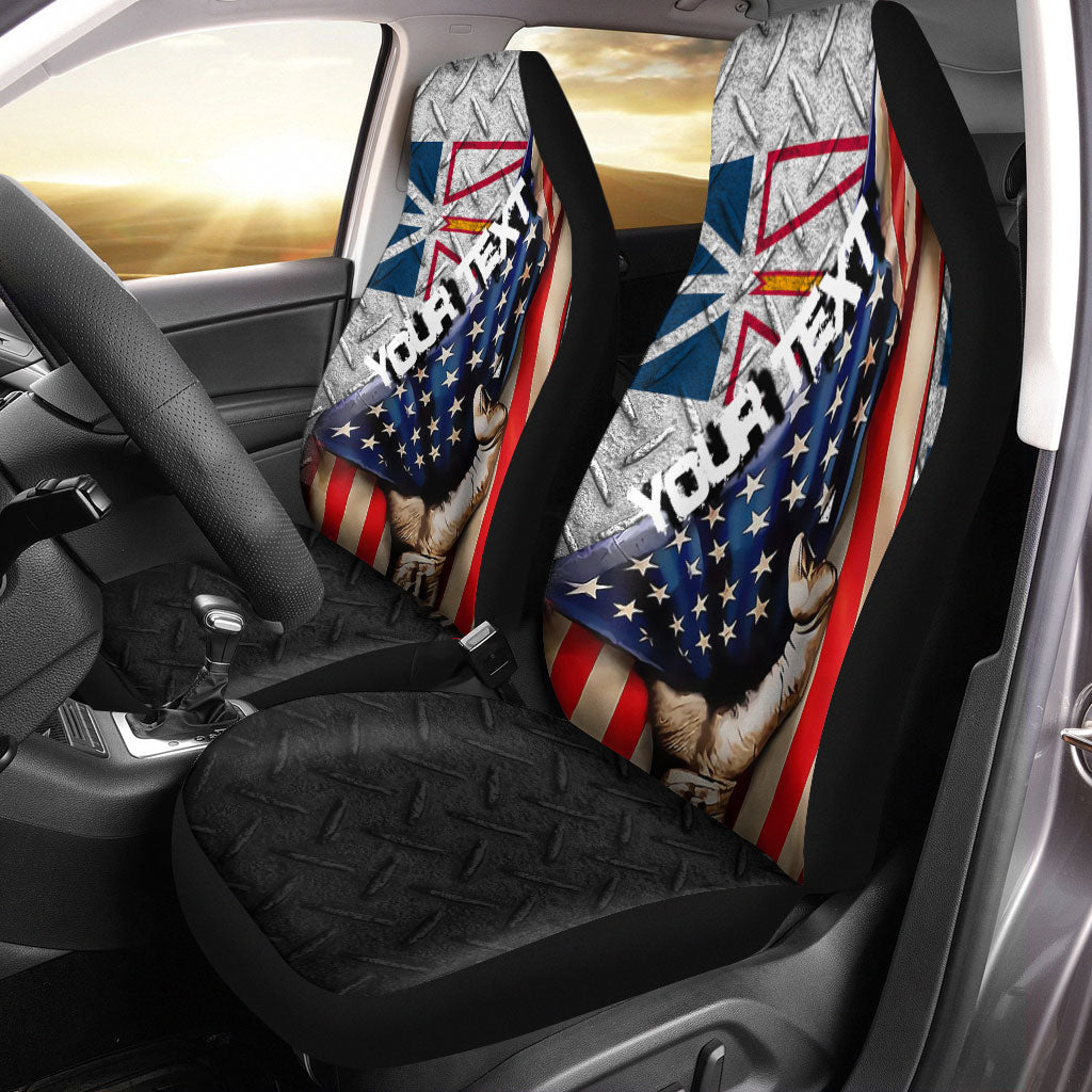 Canada Flag Of Newfoundland & Labrador Car Seat Covers America Is A Part My Soul Custom