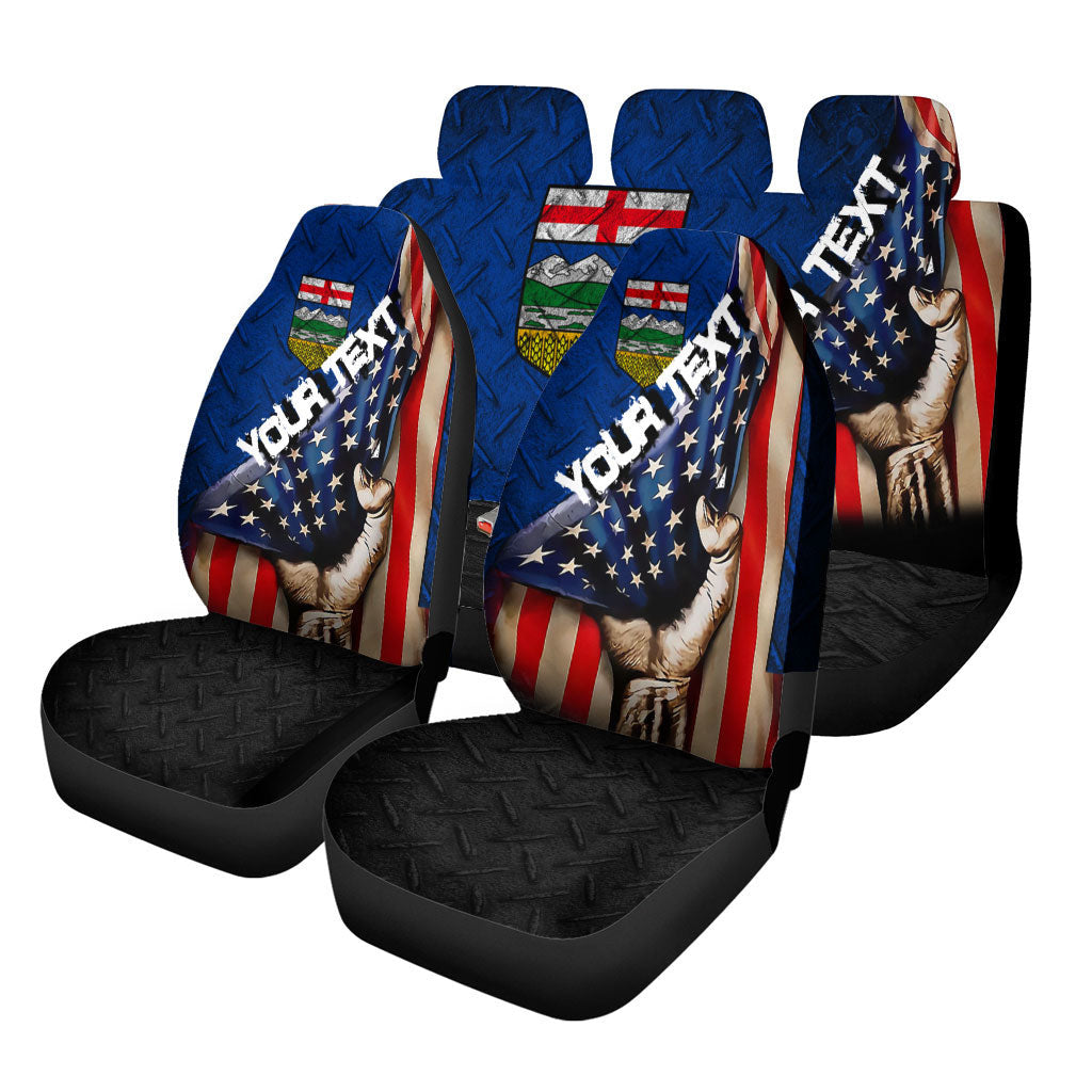 Canada Flag Of Alberta Car Seat Covers America Is A Part My Soul Custom