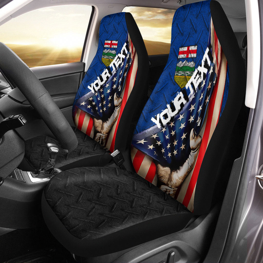 Canada Flag Of Alberta Car Seat Covers America Is A Part My Soul Custom