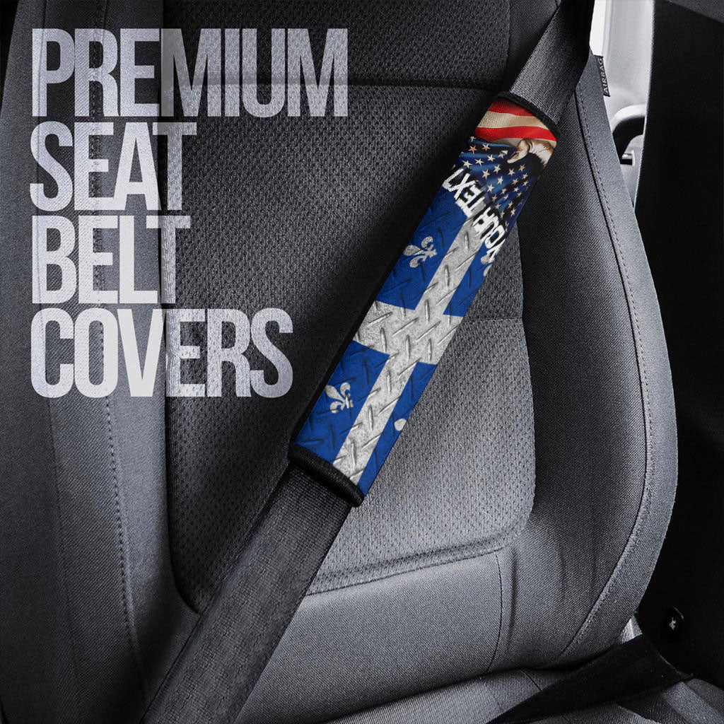 Canada Flag Of Quebec Car Seat Belt America Is A Part My Soul Custom