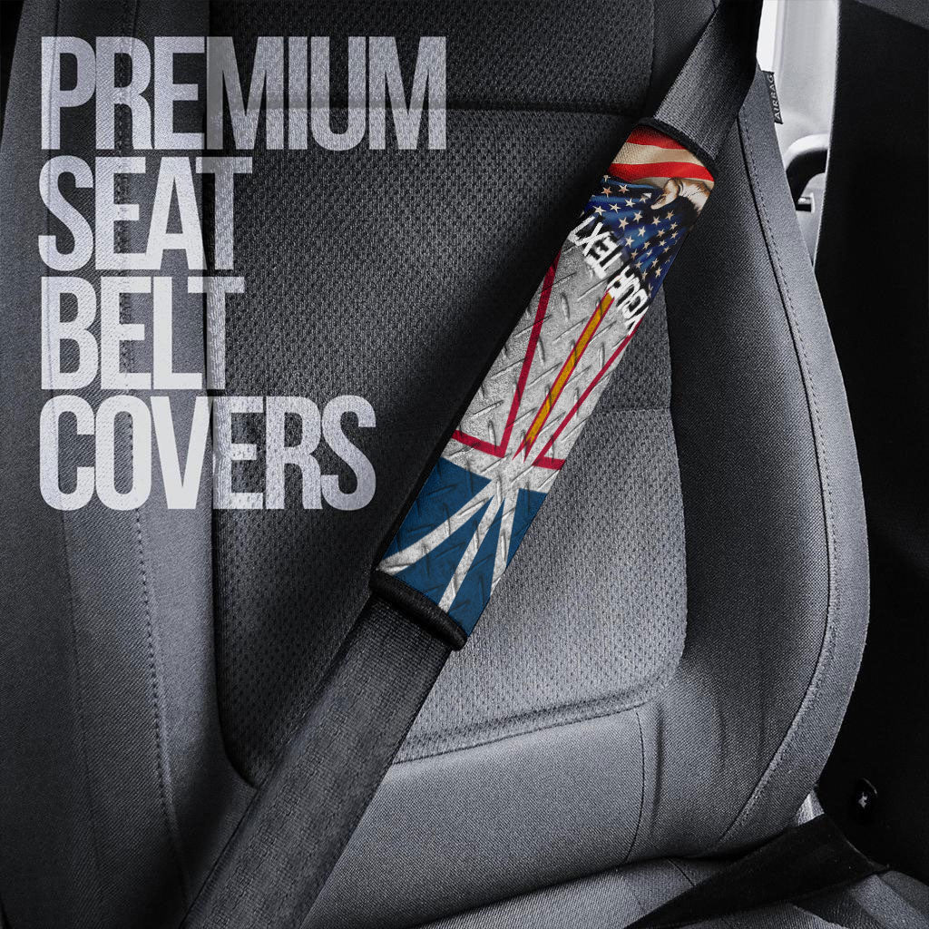 Canada Flag Of Newfoundland & Labrador Car Seat Belt America Is A Part My Soul Custom