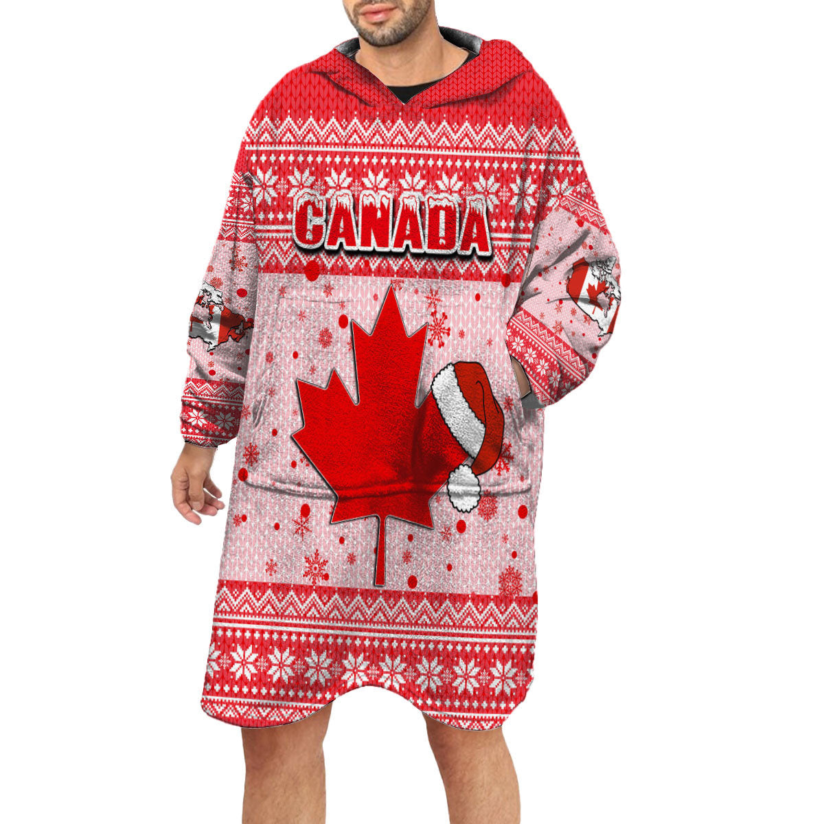 Canada Christmas Pattern Snug Hoodie