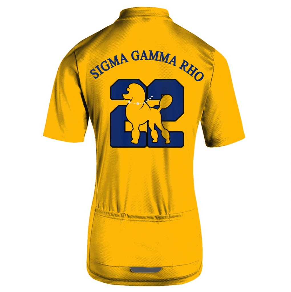 Sorority Jersey - Sigma Gamma Rho Women's Raglan Cycling Jersey Pearls Yellow