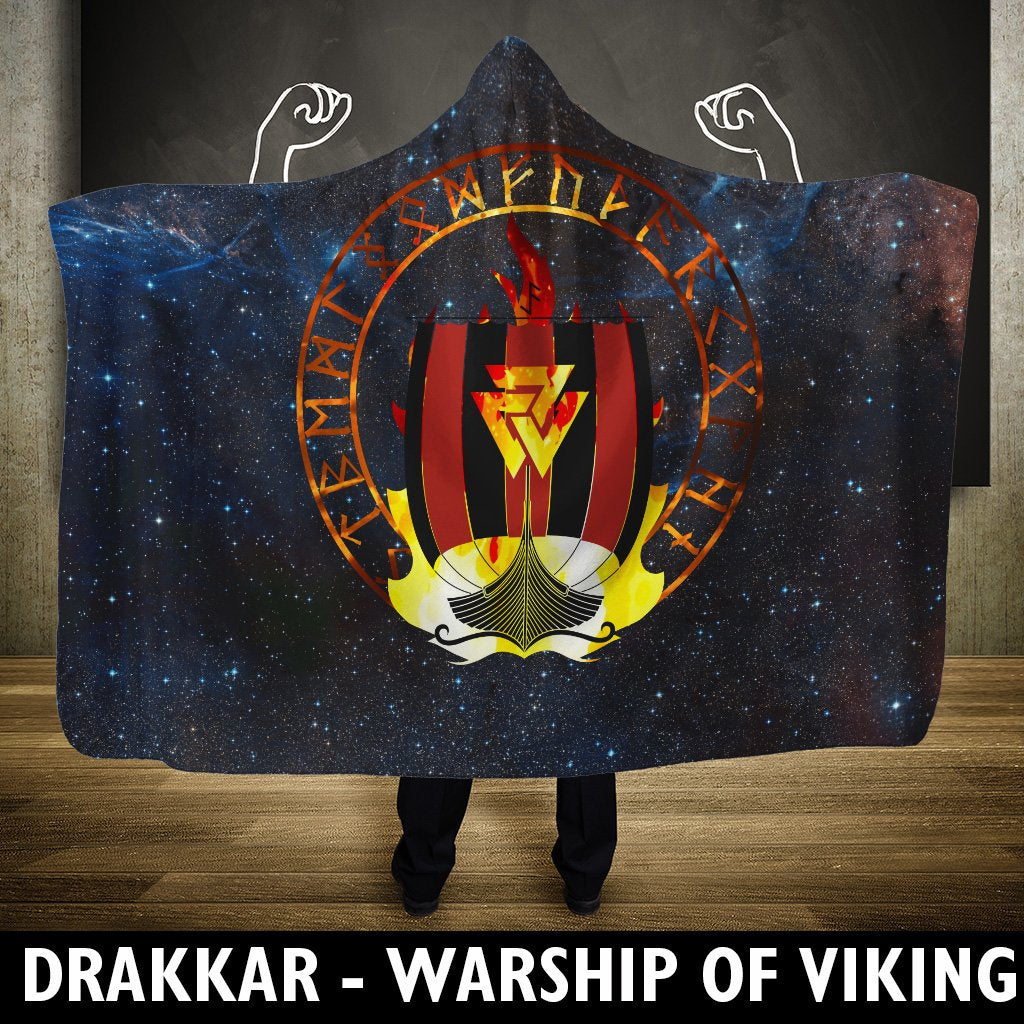 Viking Hooded Blanket Drakkar Warship Of 