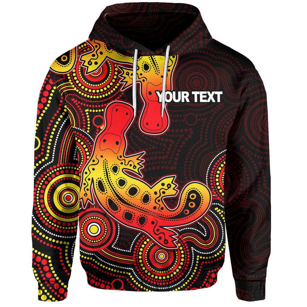 (Custom Personalised) Aboriginal Platypus Hoodie Dot Patterns Style No.2
