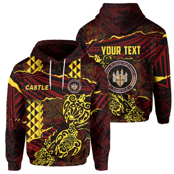 Hawaii Castle High School Custom Hoodie Polynesian Turtle Style