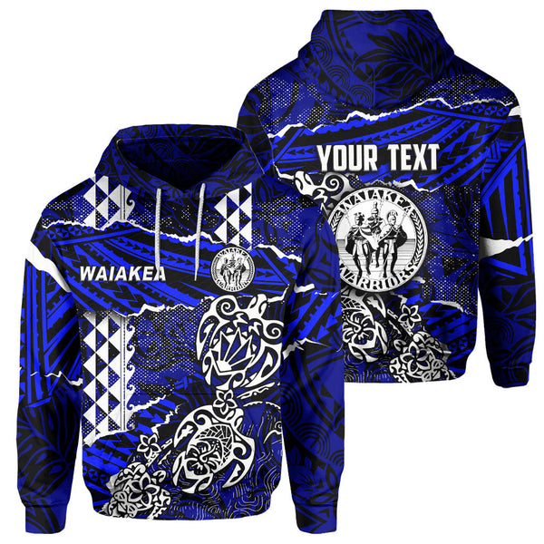 Hawaii Waiakea High School Custom Hoodie Polynesian Turtle Style