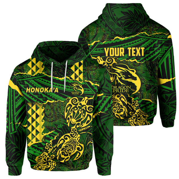 Hawaii Honoka High & Intermediate School Custom Hoodie Polynesian Turtle Style